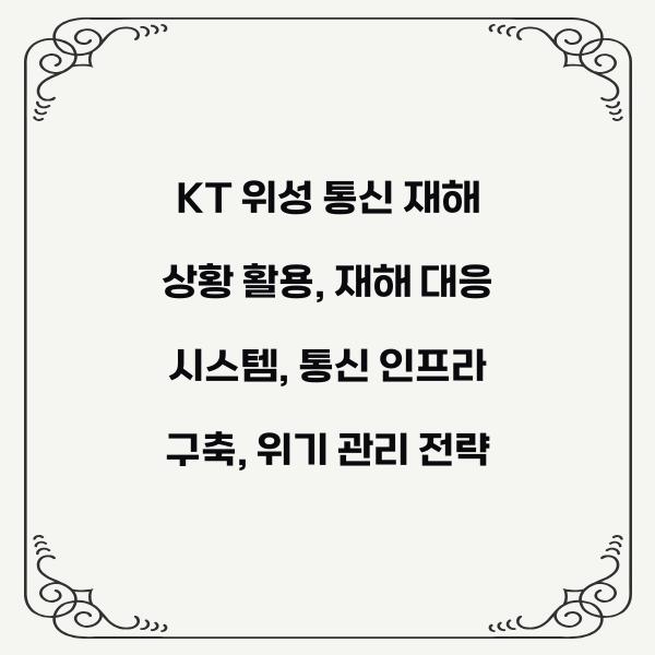 KT 위성 통신 재해 상황 활용