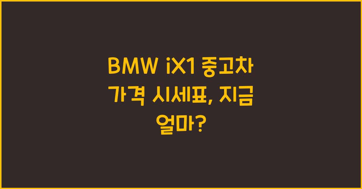BMW iX1 중고차 가격 시세표