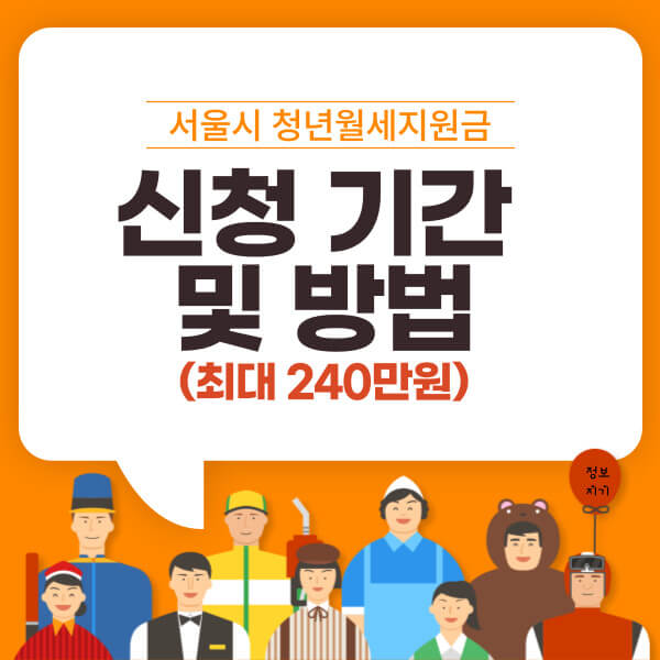 서울시 청년 월세 지원금 신청 기간 및 방법(최대 240만원)