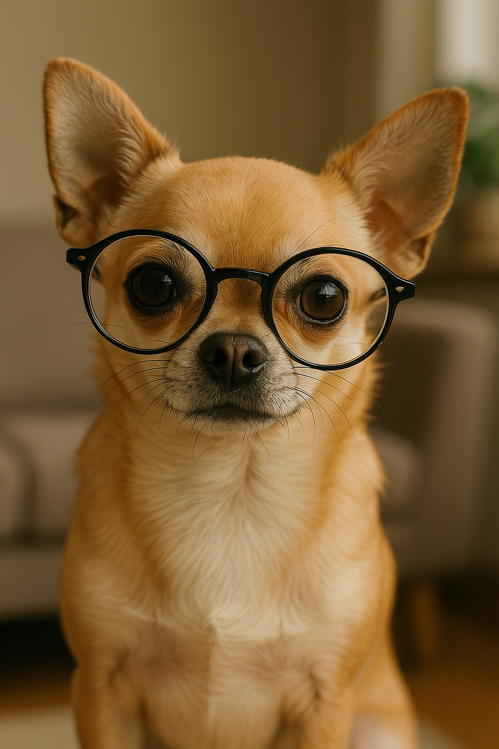 안경 쓴 강아지