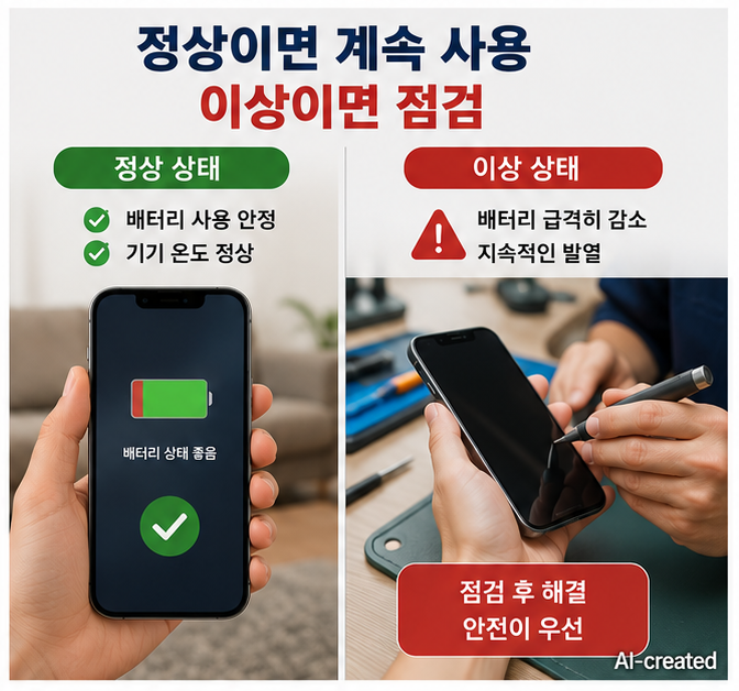 iOS 26.5 업데이트 후 배터리 상태를 실제로 확인하는 과정 이미지