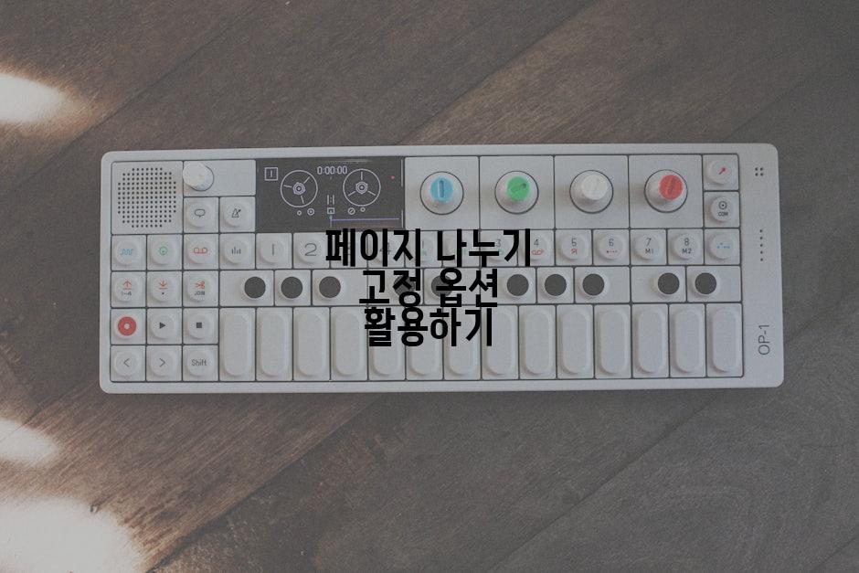 페이지 나누기 고정 옵션 활용하기