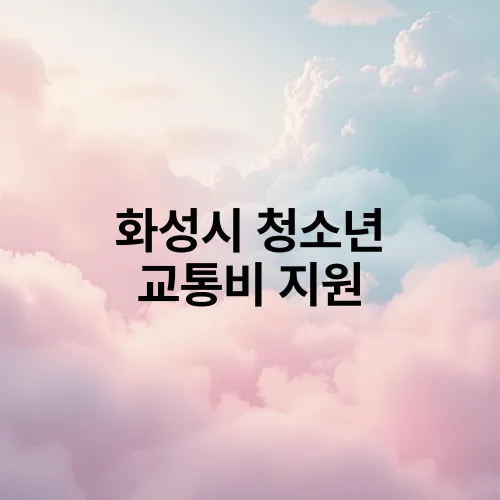 화성시 청소년 교통비 지원