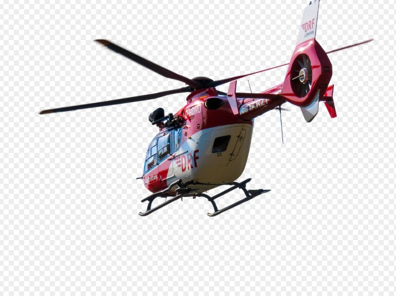 응급 헬기가 하늘을 나는 모습