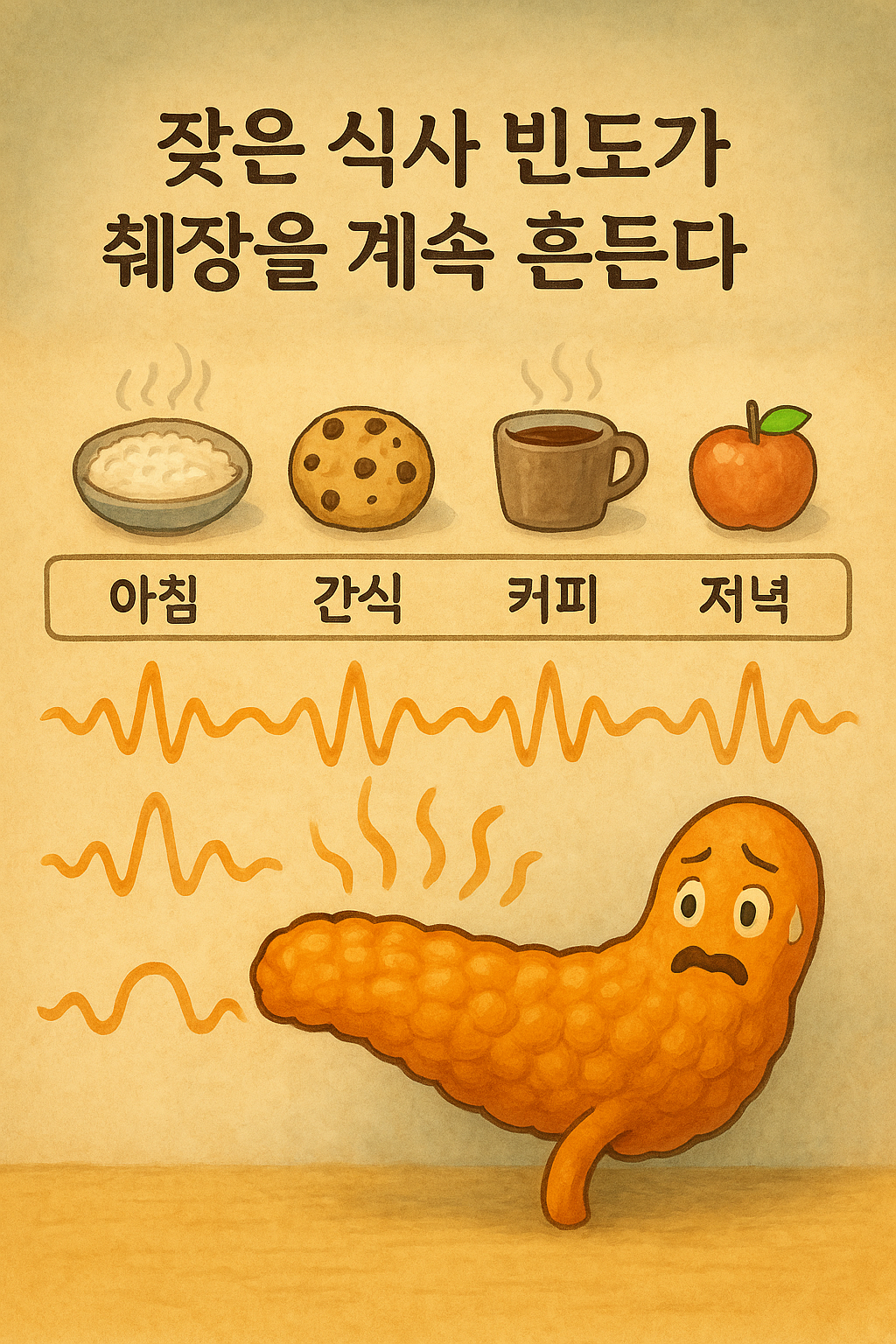 “하루 종일 이어지는 식사 신호가 췌장에 과부하를 주는 모습”