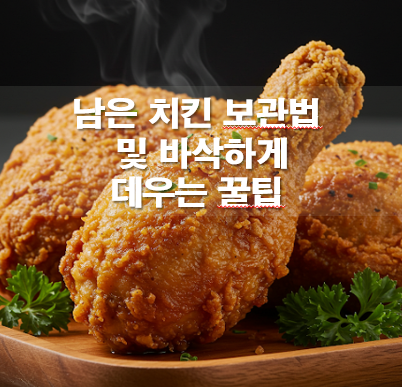 남은 치킨 보관법 및 데우기(바삭하게 데우는 방법-꿀팁)
