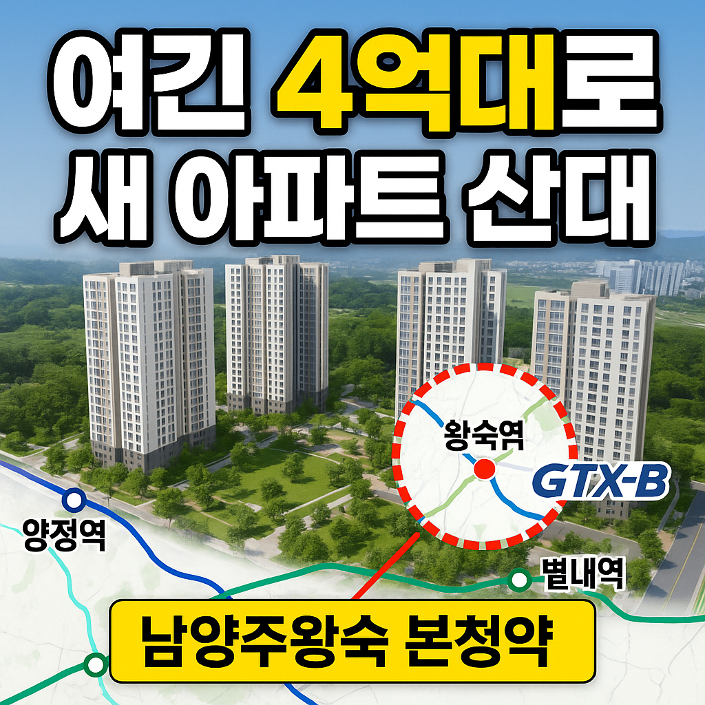 남양주왕숙신도시 신축 아파트 조감도, 4억대 분양 본청약, 서울 청년 유입 예상