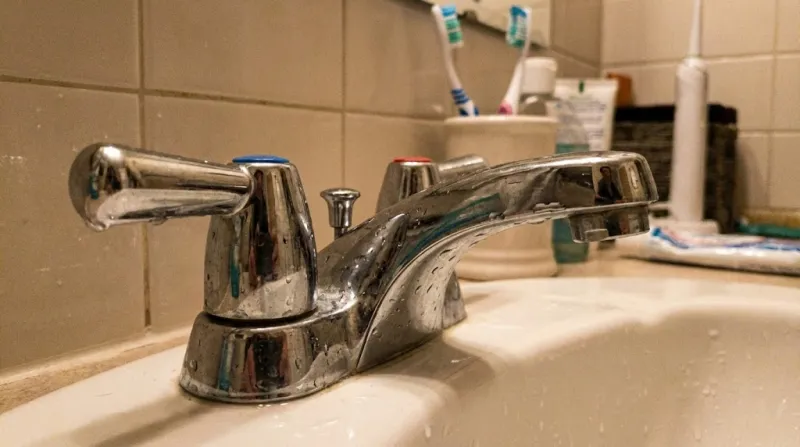 불필요한 보일러 가동을 막기 위해 냉수 방향으로 돌려놓은 수도꼭지