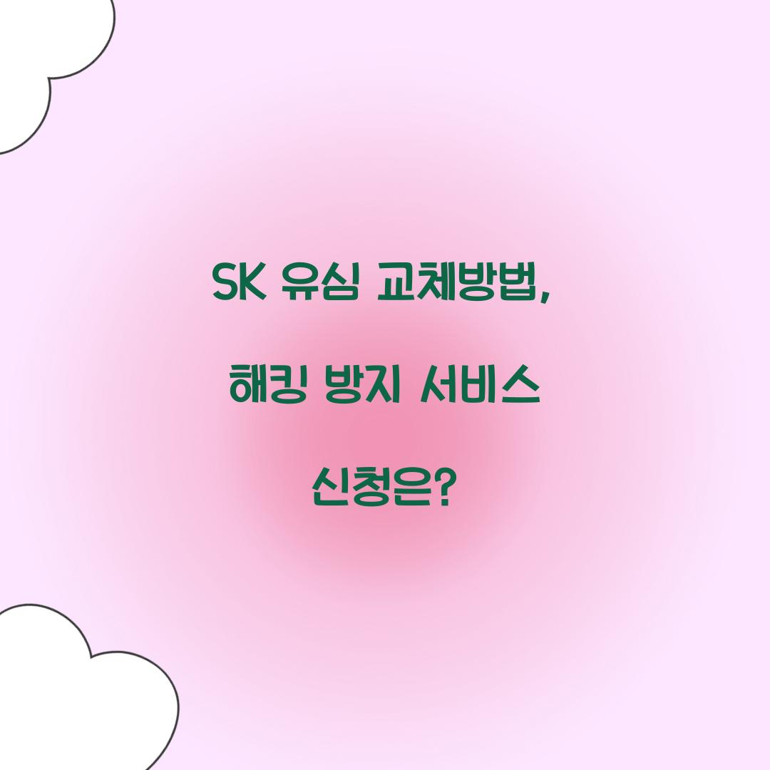 SK 유심 교체방법