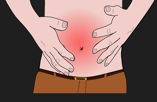 장염에 배가 아픈 사람의 이미지