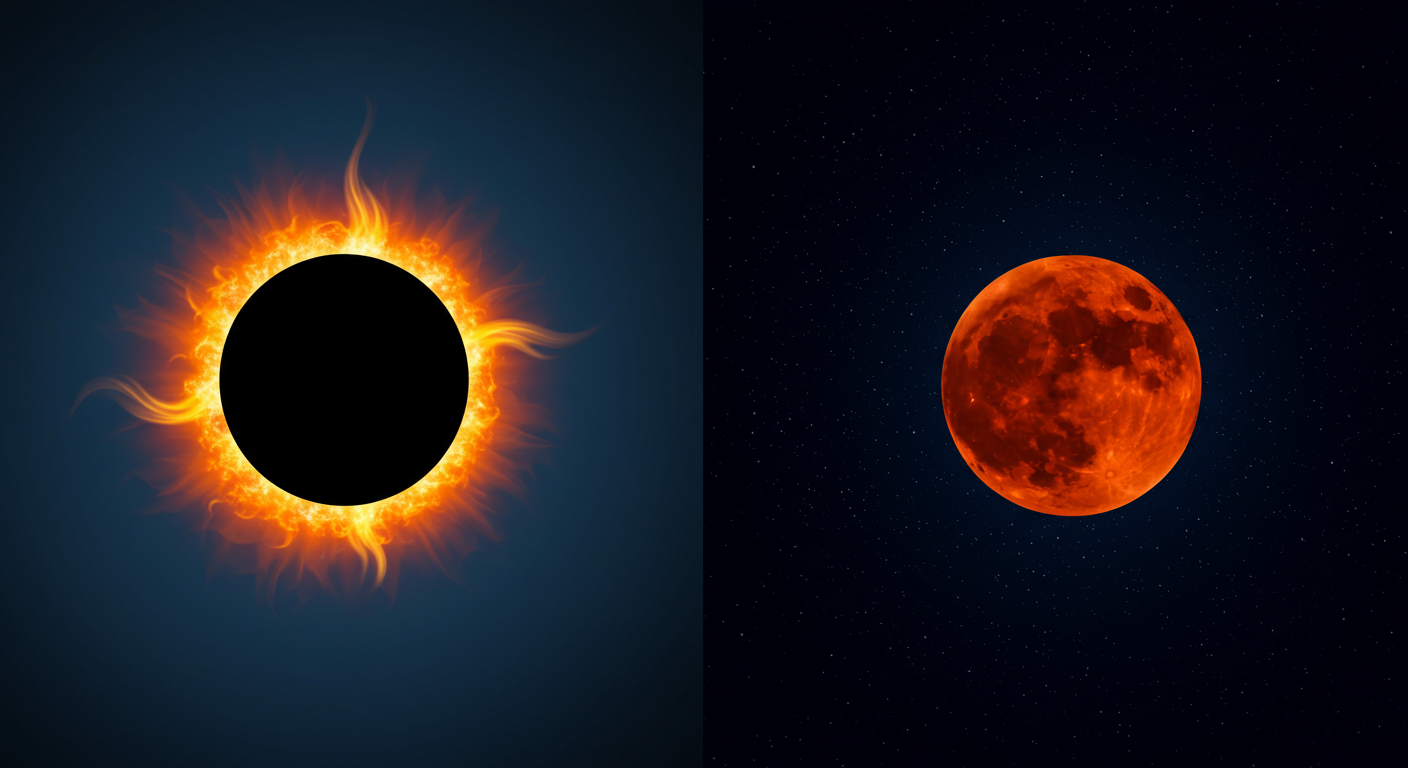 개기일식과 개기월식 완벽 비교