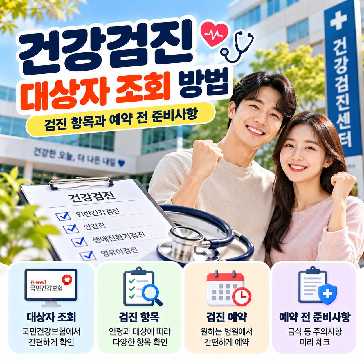 국가건강검진 대상자 조회 방법과 검진기관 예약 및 준비사항