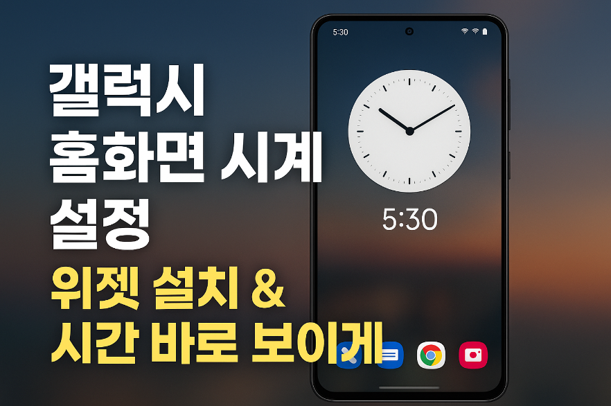 갤럭시 휴대폰 홈화면에 시계 띄우기 – 위젯 설치 &amp; 시간 바로 보이게