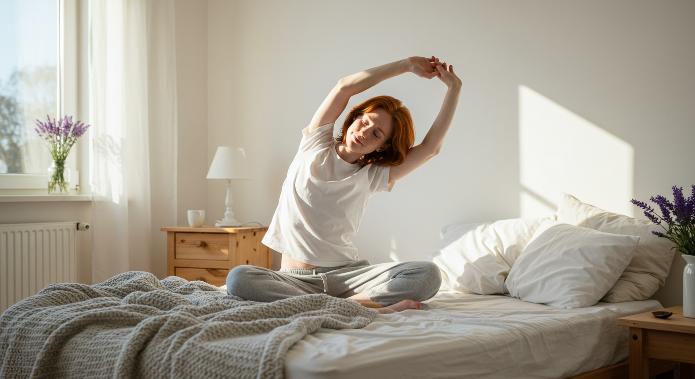 봄맞이 활력 루틴, 아침기상, 스트레칭