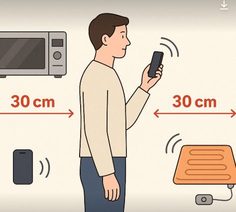 '전자기기 사용시 안전 거리두기' 예시 이미지