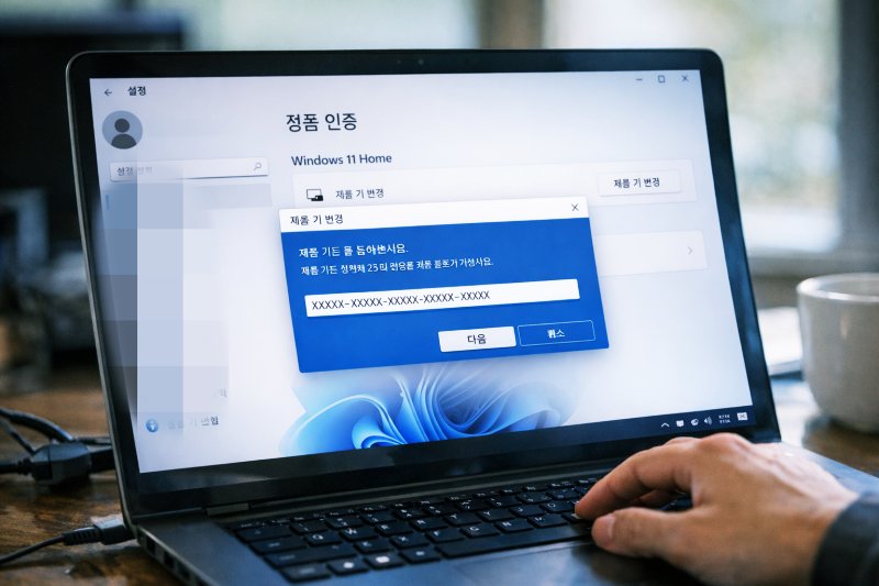 윈도우 정품인증 화면