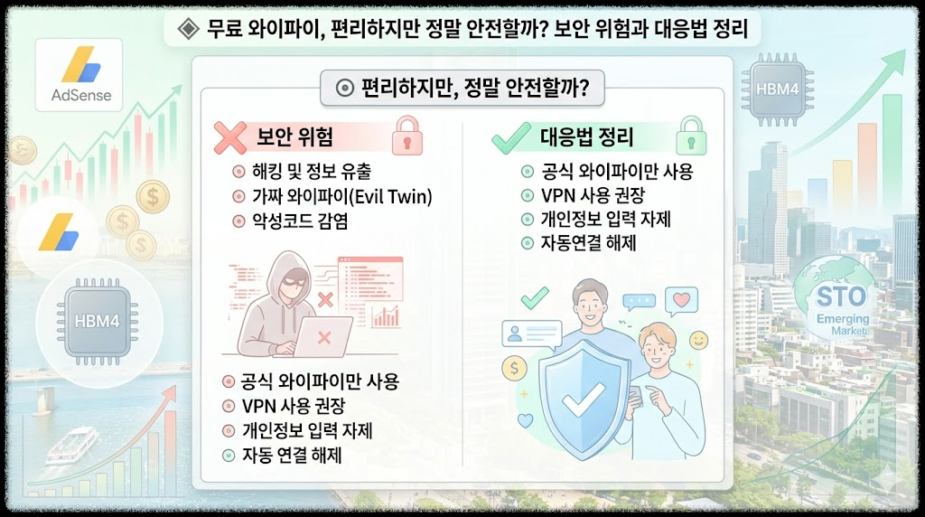 무료 와이파이, 편리하지만 정말 안전할까? 보안 위험과 대응법 정리