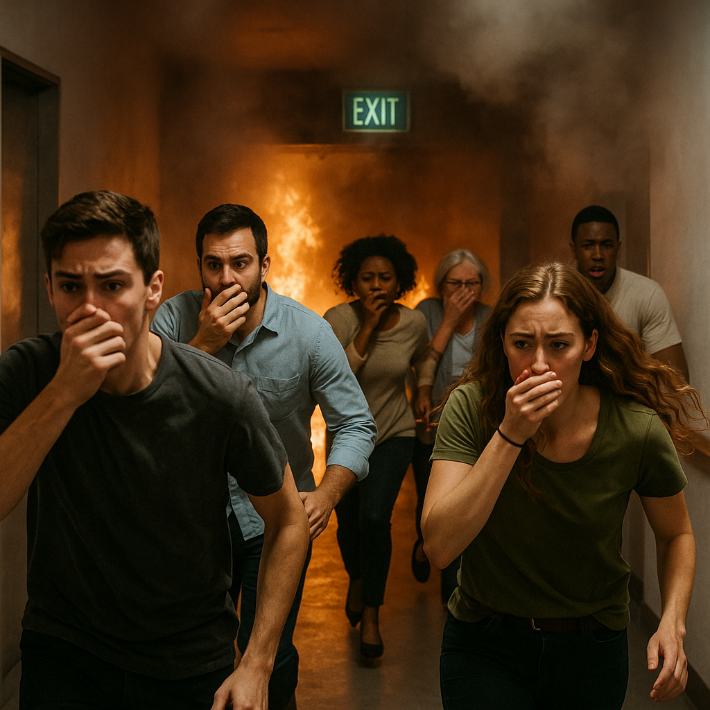 화재 대피 장면