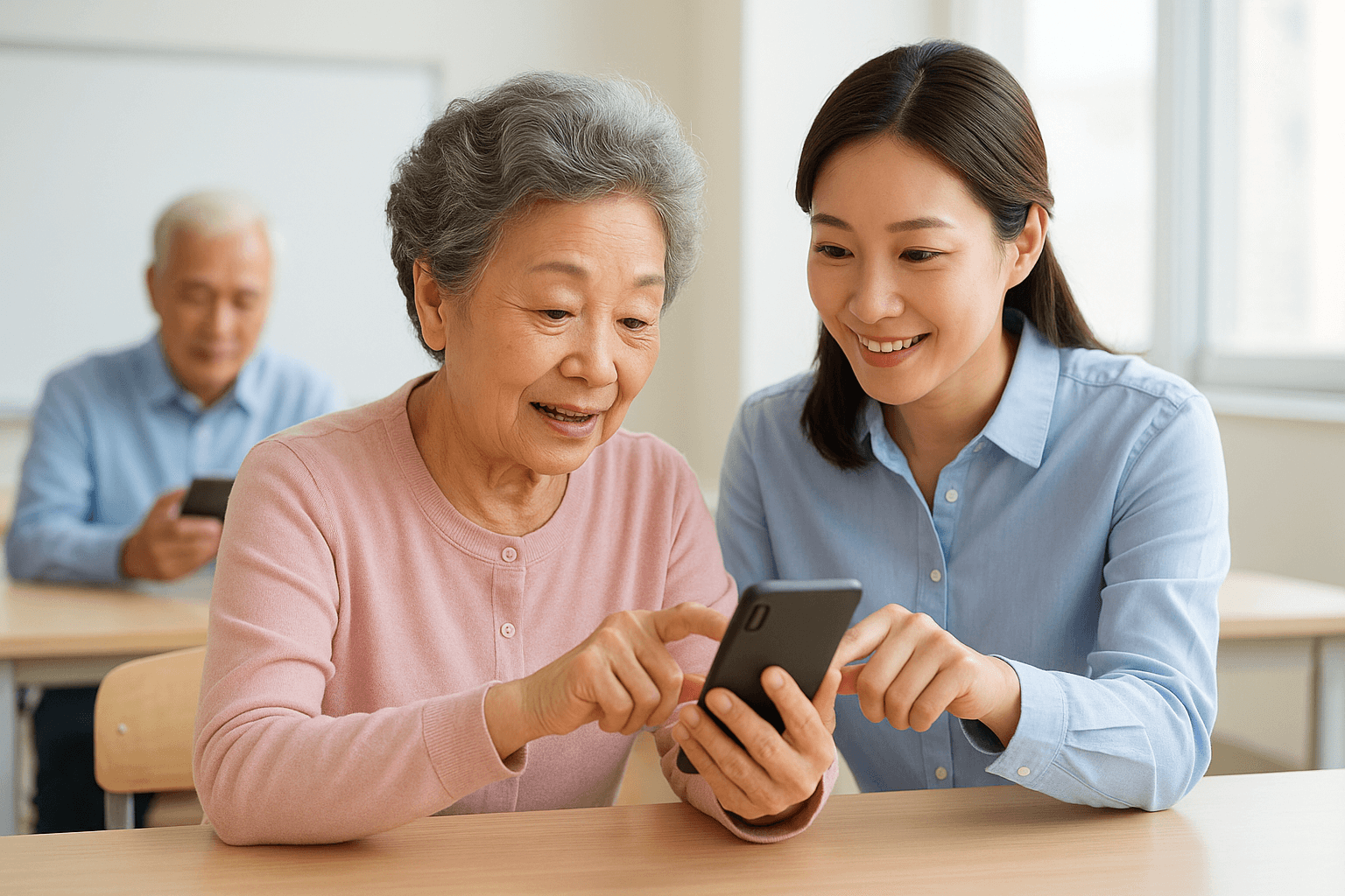 노인 대상 디지털 기기 활용 교육법: 스마트폰 안전 앱 설치법