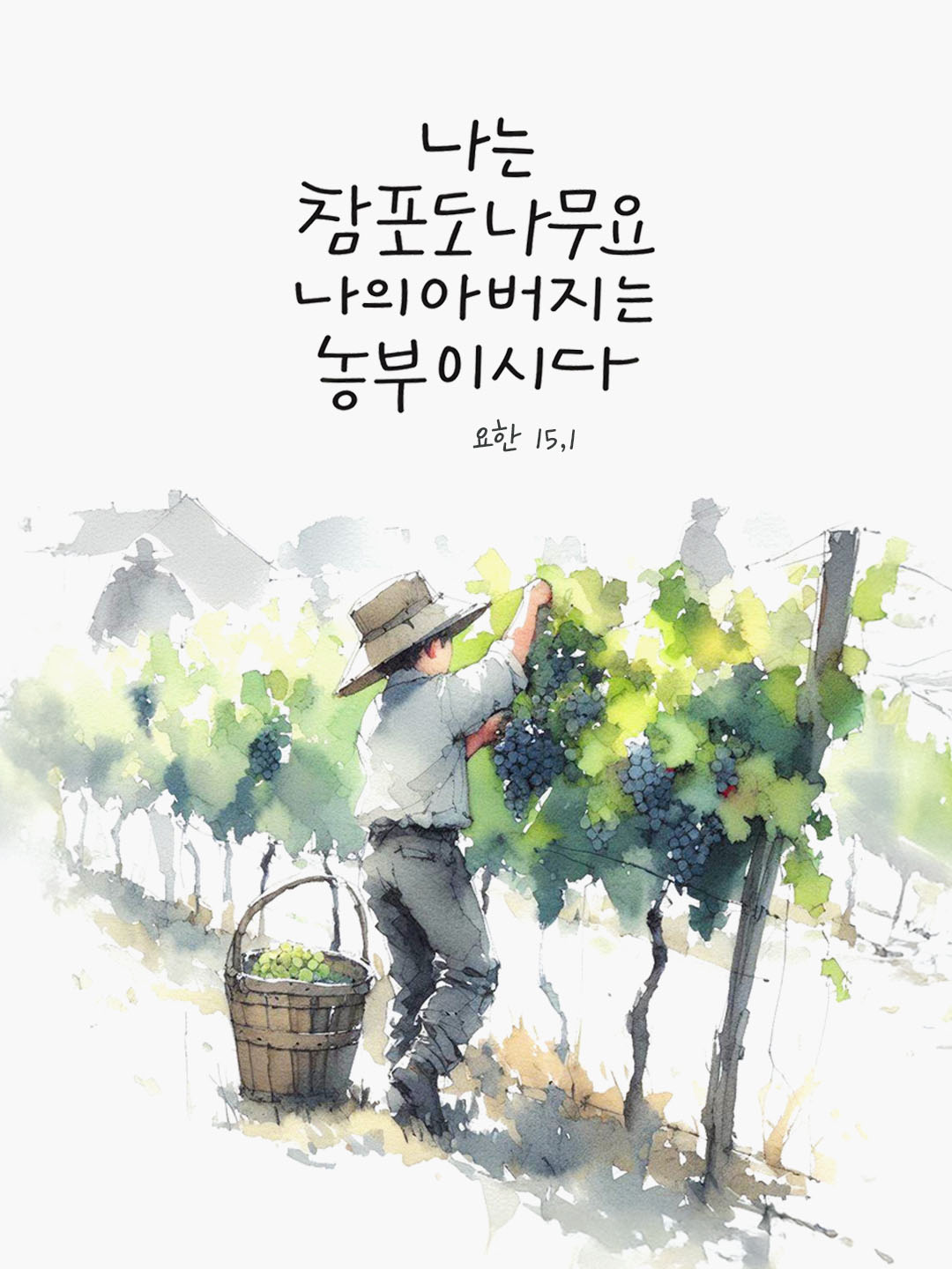 오늘 말씀카드 요한복음 15장 1절 성경구절 이미지