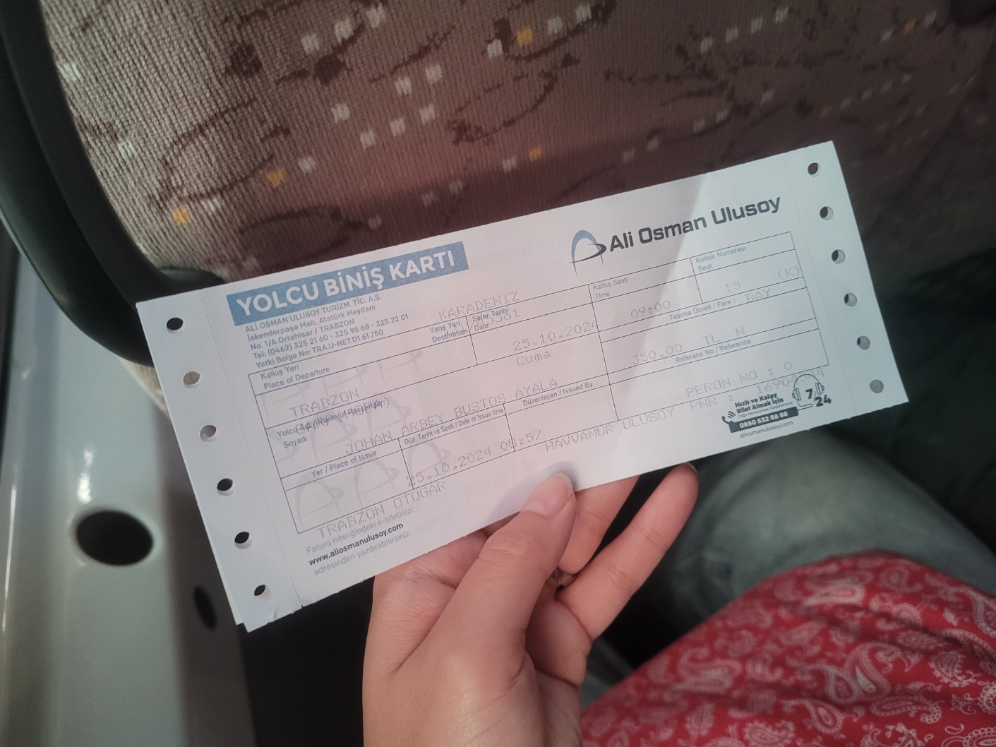 사르피로 가는 버스표