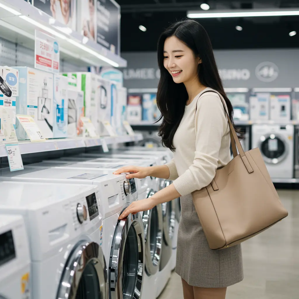 세탁기에 넣을 블랙세제 사용고르는 여성