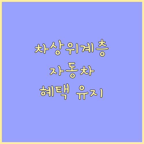 차상위계층 자동차, 복지 혜택 유지를..