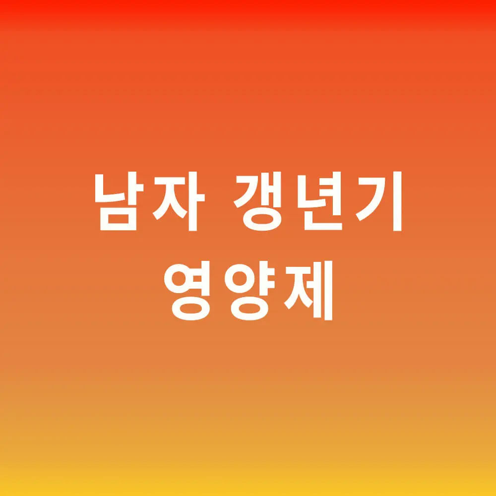 남자 갱년기 영양제