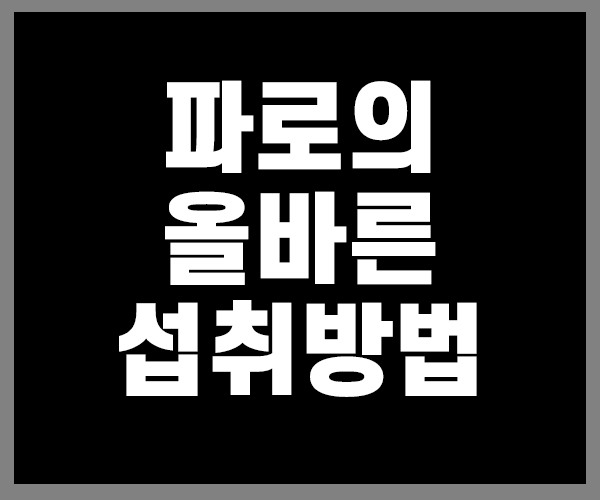 파로의 올바른 섭취방법