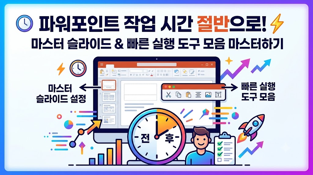 마이크로소프트 파워포인트 슬라이드 마스터 및 빠른 실행 도구 모음 설정 화면 가이드