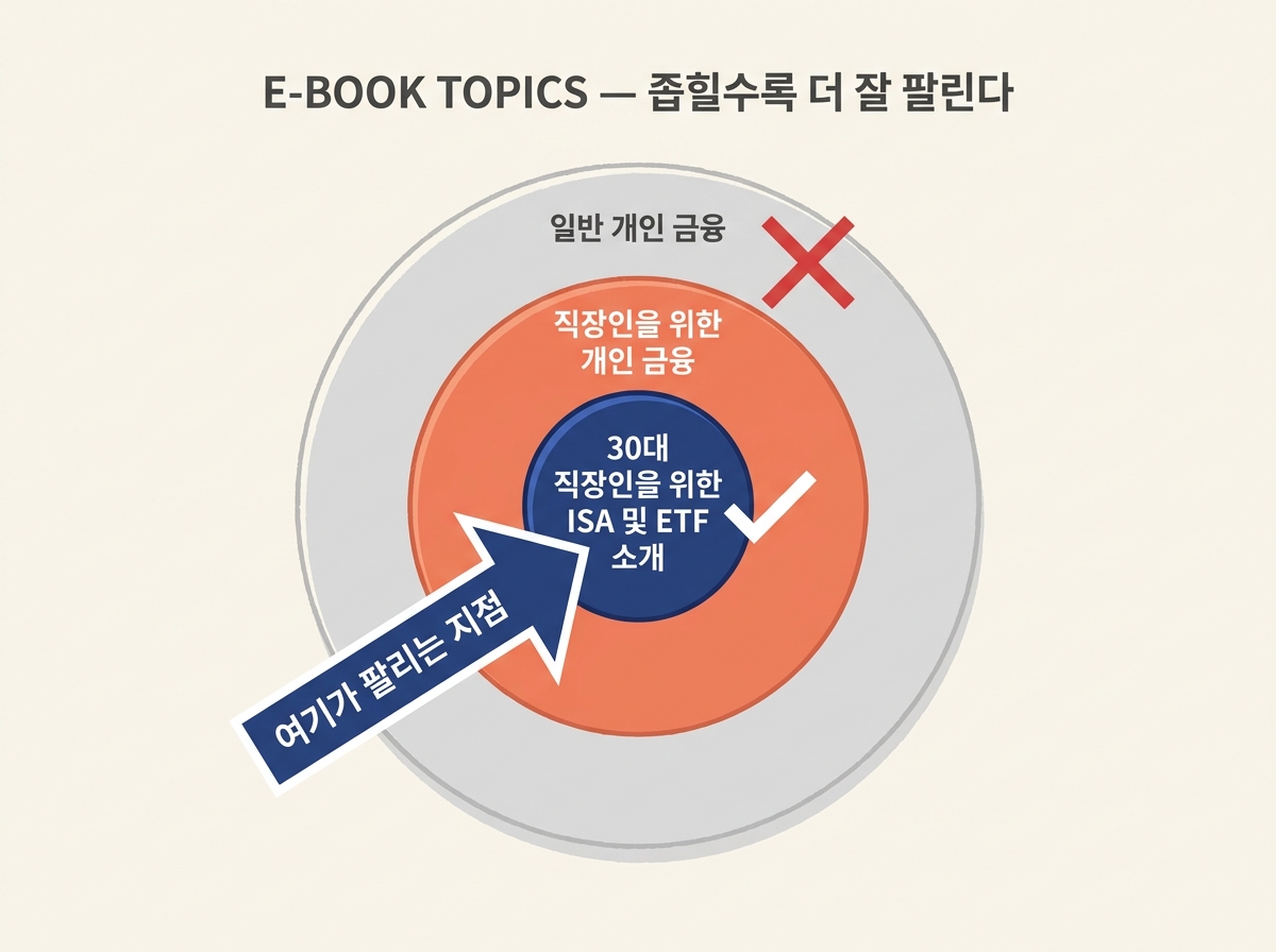 전자책 부업 주제 선정 니치 전략 팔리는 전자책