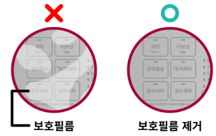 보호필름 및 조작부 상태 확인