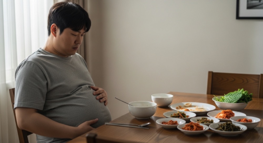 식사 후 바로 앉는 습관으로 불편함