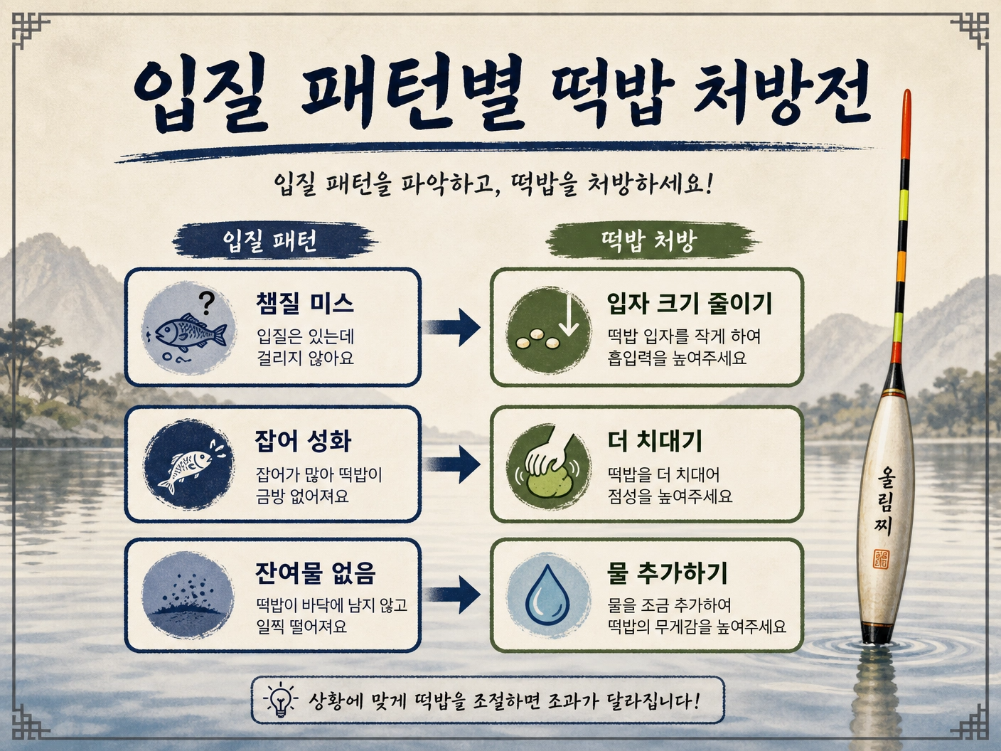 입질 패턴별 떡밥 처방전
