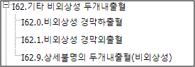 기타비외상성두개내출혈-세부분류코드