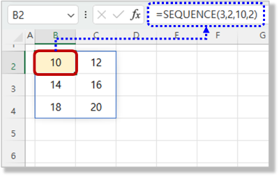 Sequence 함수 - 3 x 2 배열의 일련 번호 만들기