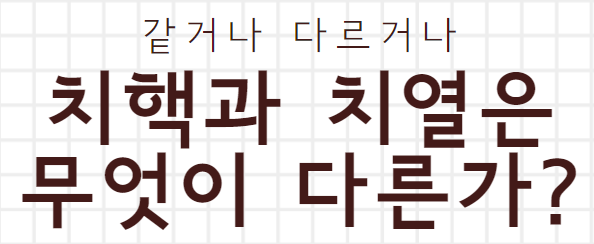 같거나 다르거나
치핵과 치열은
무엇이 다른가?