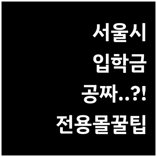 2024년 서울시 입학준비금 신청 방..