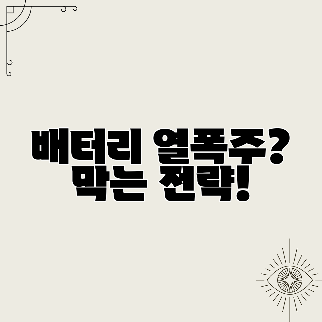 배터리 열폭주 막는 전략!