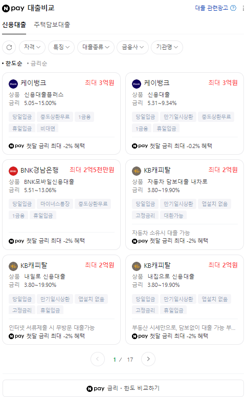 네이버 페이 누구나 대출 이자 지원금 최대 10만원 혜택 받아보기