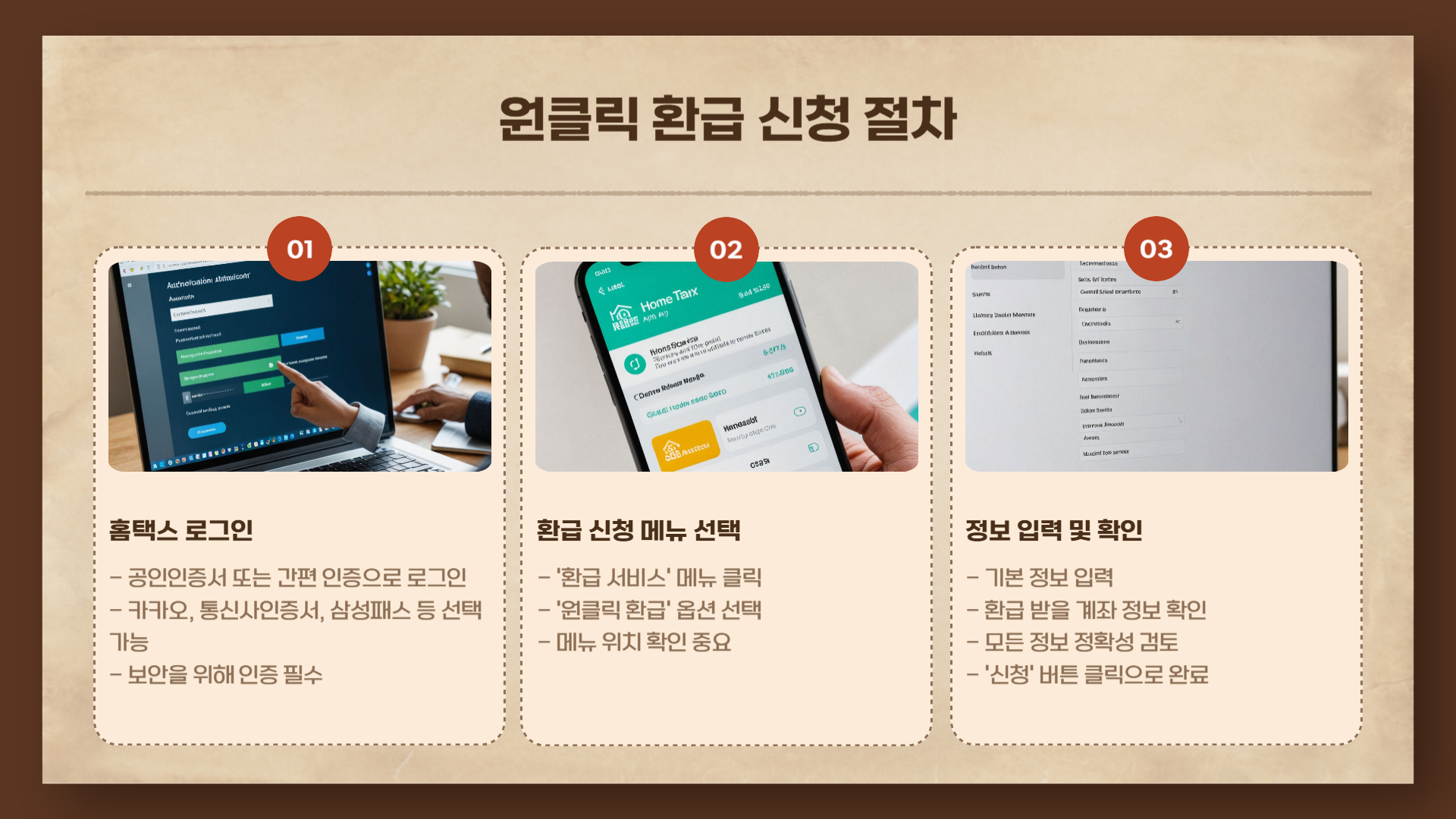 홈택스 원클릭 환급 서비스 신청 절차 상세 안내