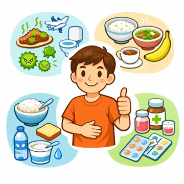 설사 원인에 따라 음식과 약 선택을 구분해 관리하는 흐름12