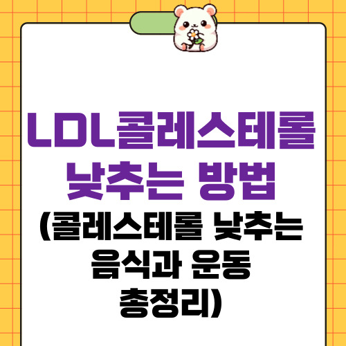 LDL콜레스테롤 낮추는 방법