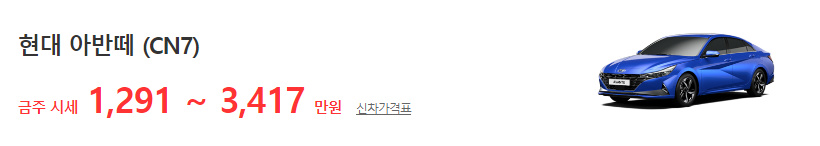 아반떼 CN7 시세