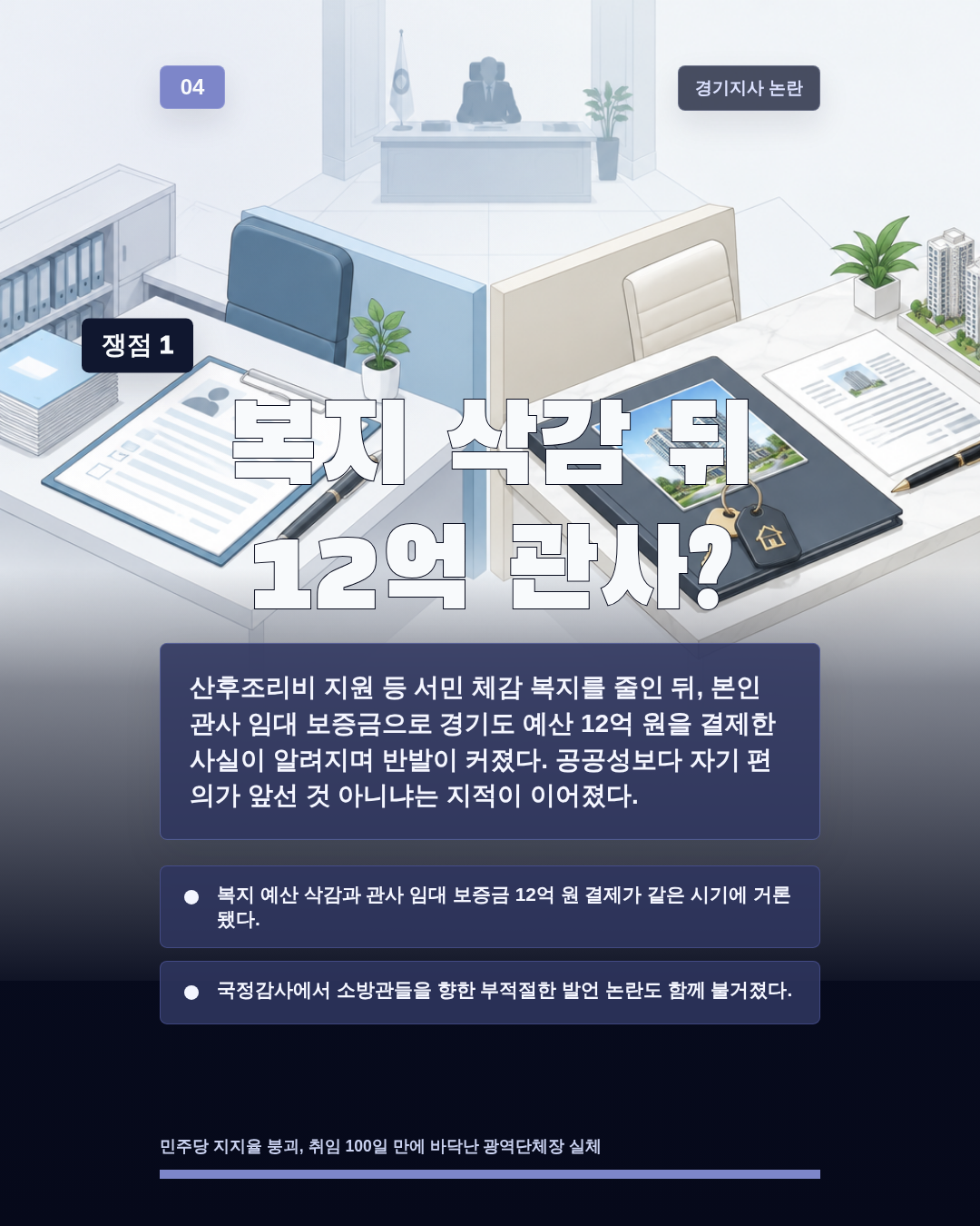 복지 삭감 뒤 12억 관사?