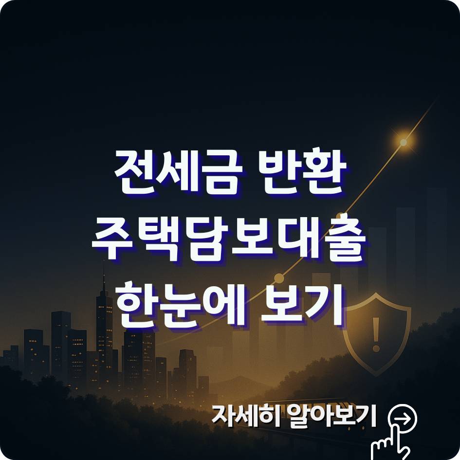 전세보증금 반환 주택담보대출 완벽가이드｜한도&middot;조건&middot;승인전략 총정리
