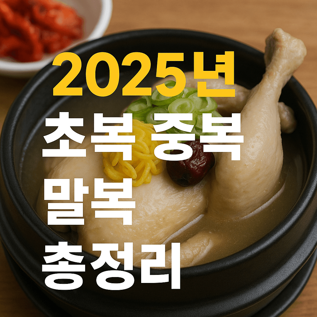 2025년 초복 중복 말복 날짜 총정리
