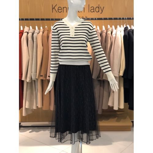 케네스레이디 E363 스트라이프니트티 EKPOLA07