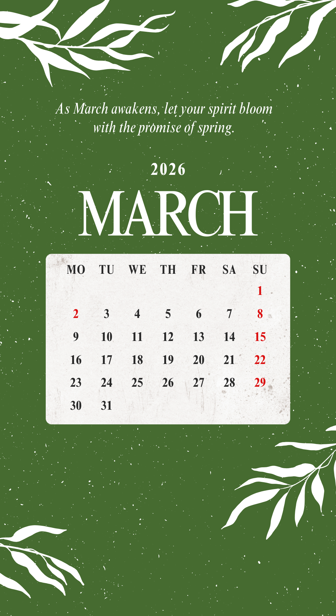 2026년 3월 달력 배경화면 이미지 모음