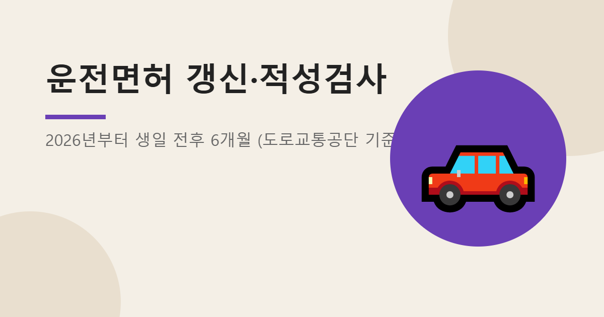 운전면허 갱신 적성검사 안내 이미지